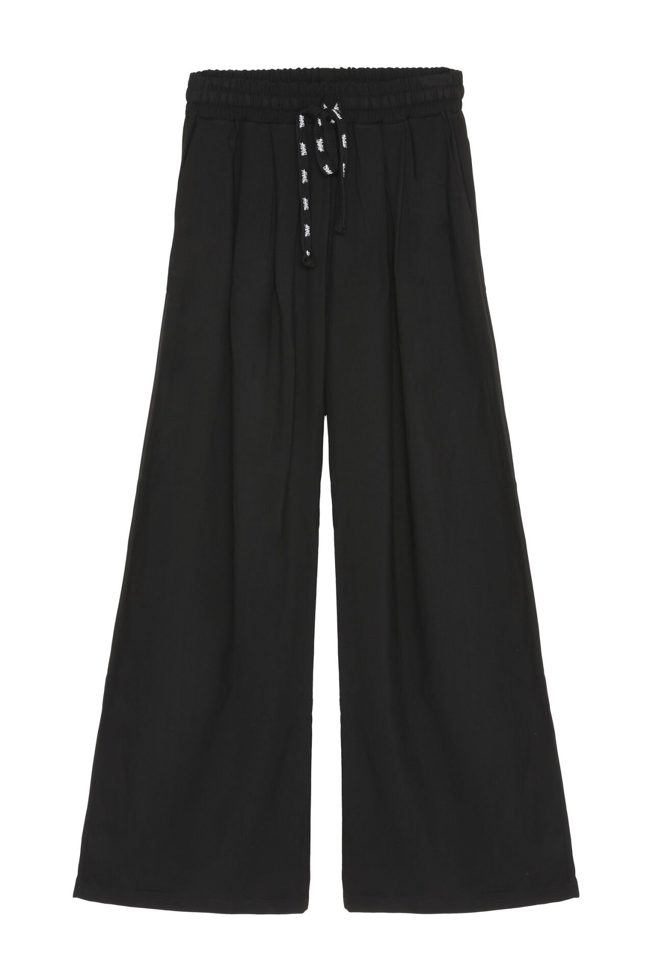 Quzu Yüksek Bel Geniş Paça Pantolon Siyah