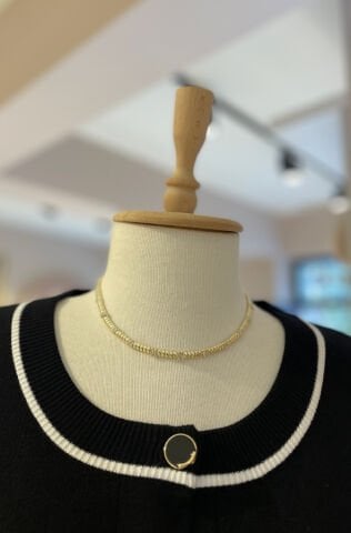 Bisiklet Yaka Düğme Detaylı Hırka Siyah