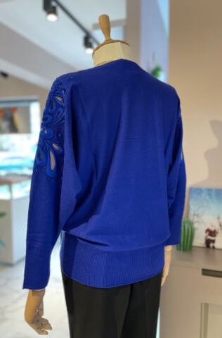 Motifli Yarasa Kol Triko