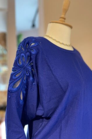 Motifli Yarasa Kol Triko