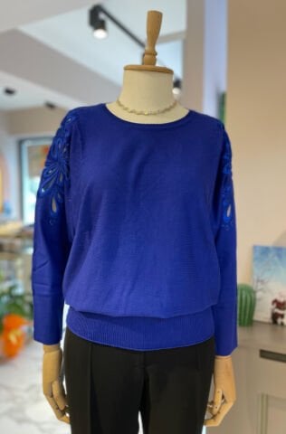 Motifli Yarasa Kol Triko