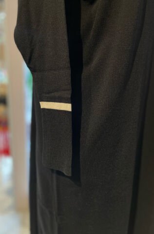 Bisiklet Yaka Uzun Kollu Triko Elbise Siyah