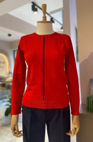 Bisiklet Yaka Uzun Kollu Triko