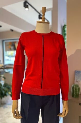 Bisiklet Yaka Uzun Kollu Triko