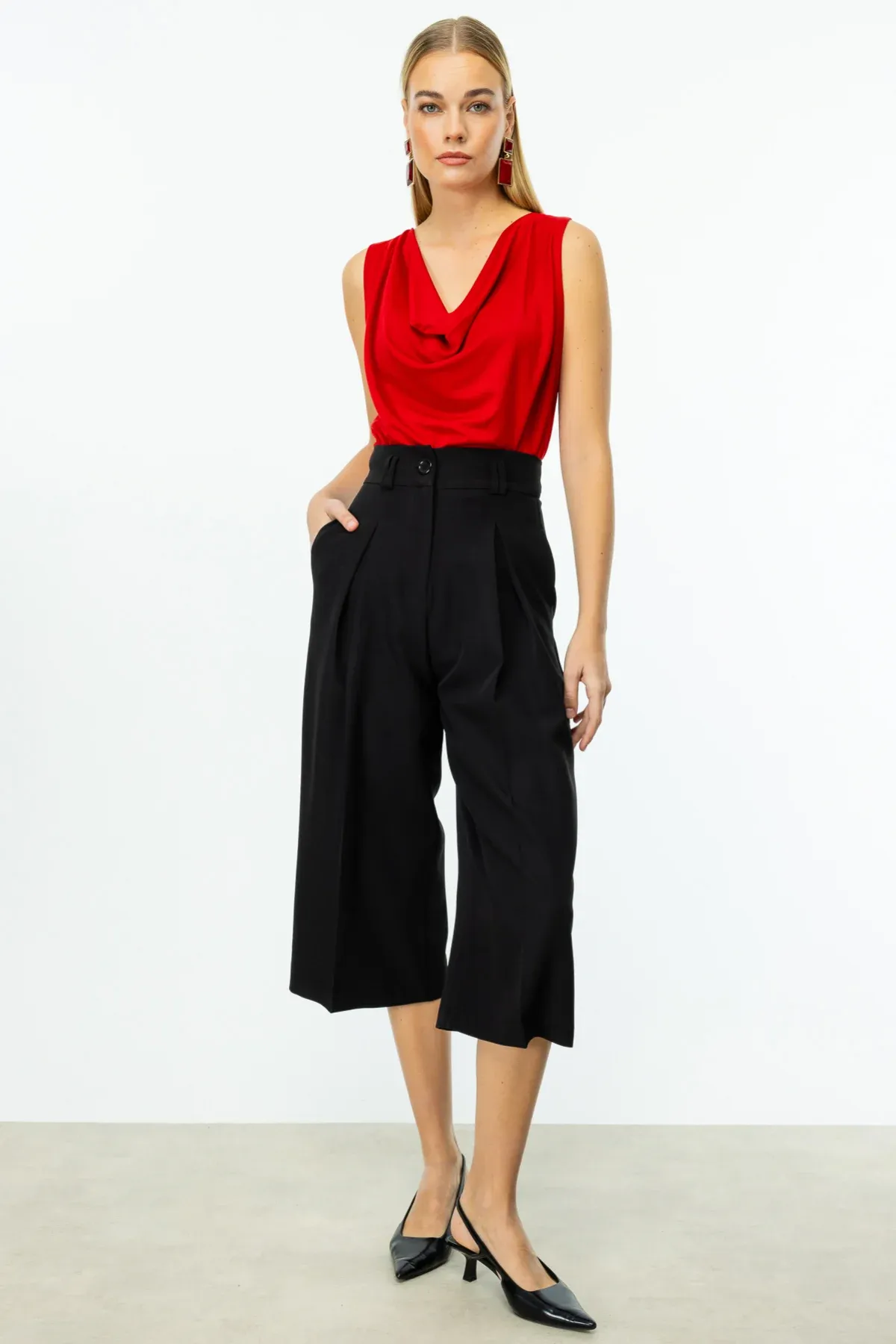 On Tek Pile Bol Paça Pantolon