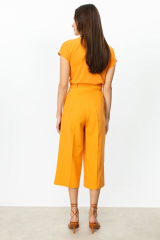 On Tek Pile Bol Paça Pantolon ORANJ - S