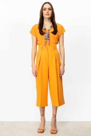 On Tek Pile Bol Paça Pantolon ORANJ - M