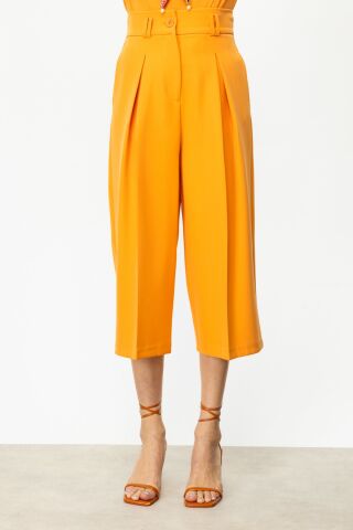 On Tek Pile Bol Paça Pantolon ORANJ - M