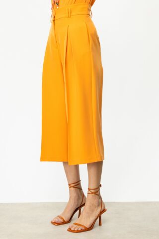 On Tek Pile Bol Paça Pantolon ORANJ - M