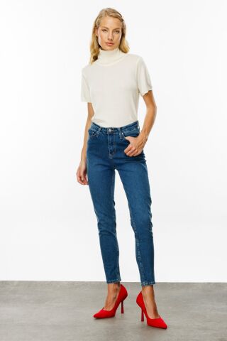 Ekol Beş Cep Dar Paça Kot Pantolon Mavi