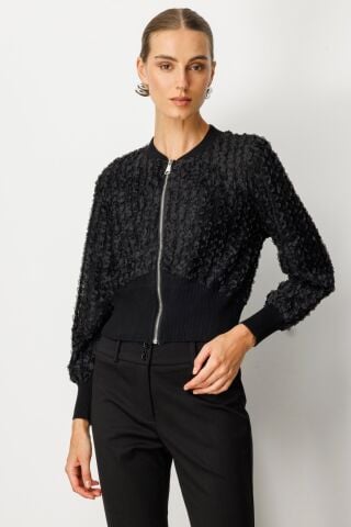 On Kabartmalı Bomber Mont Siyah