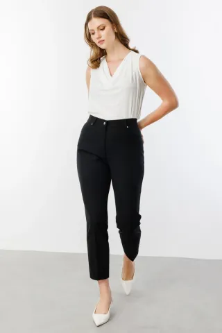 Ekol Beli Lastikli Yan Cep Pantolon Siyah