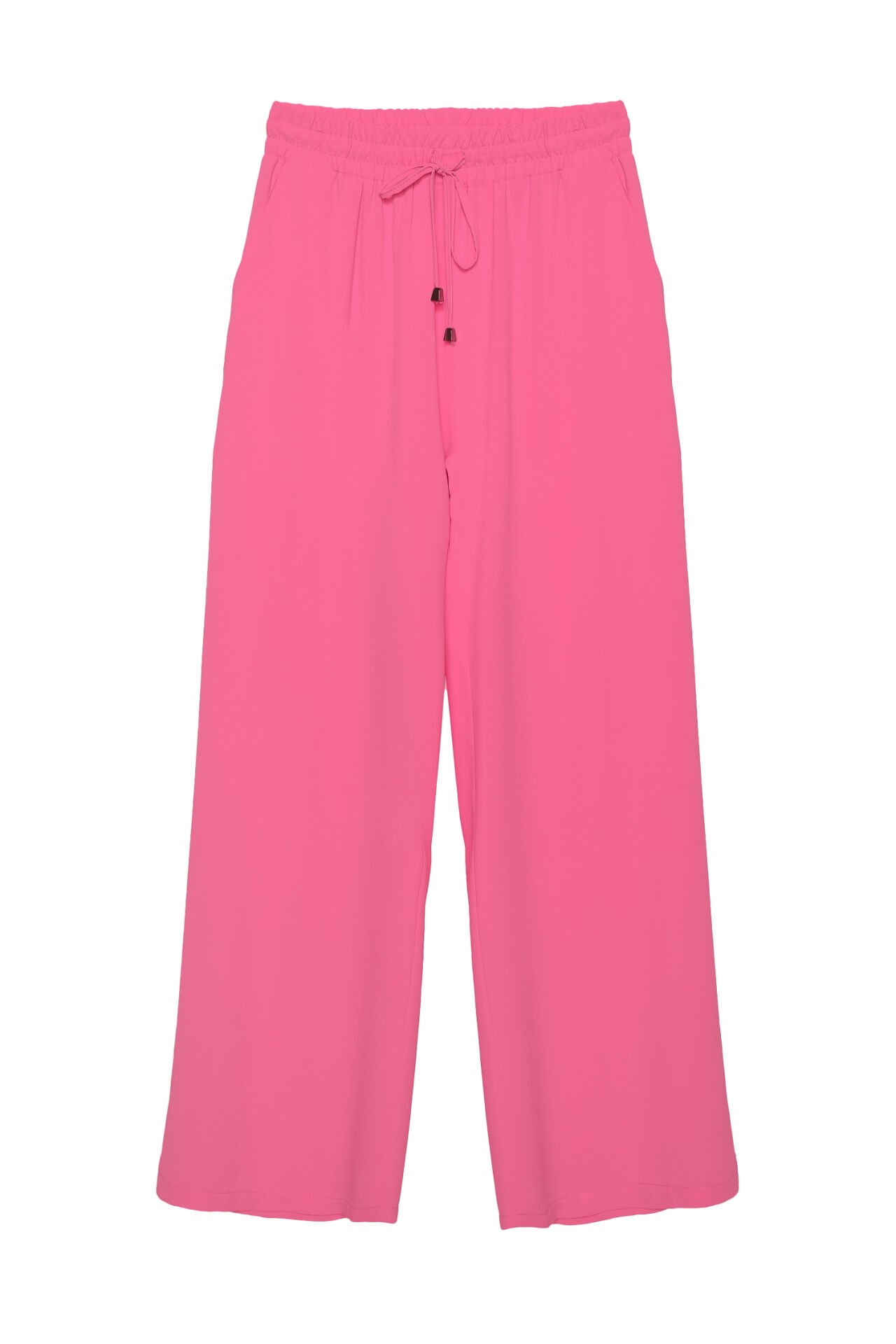 Beli Lastikli Bol Paça Pantolon Pembe