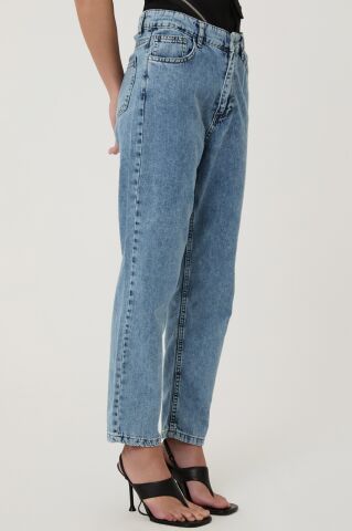 Quzu Mom Jean Açık Mavi