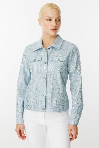 Ekol Pul İşlemeli Kot Ceket Blue