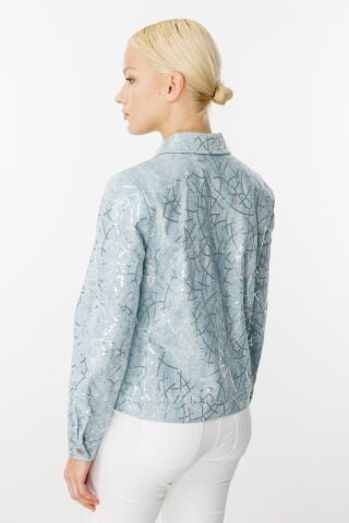 Ekol Pul İşlemeli Kot Ceket Blue