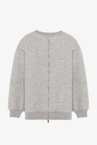 CALIFORNIA NAKIŞLI OVERSIZE SWEATSHIRT GRİMELANJ