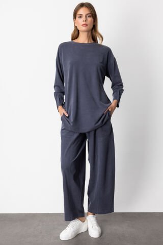 On Sıfır Yaka Tunik Lacivert