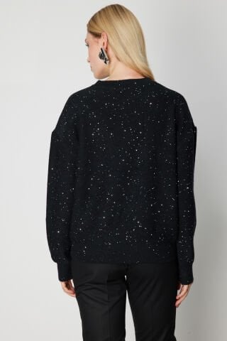 On Simli Kumaş Sıfır Yaka Triko Kazak