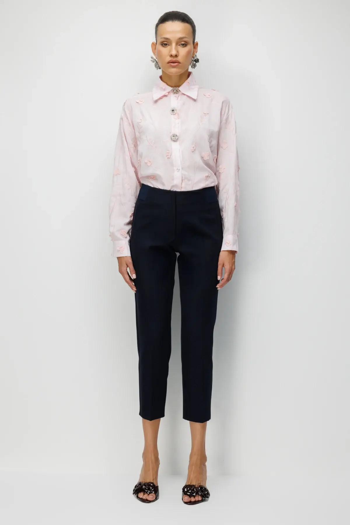 Ekol Kalın Lastikli Dar Paça Pantolon Lacivert