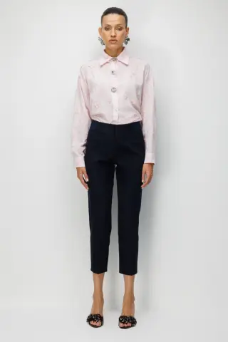 Ekol Kalın Lastikli Dar Paça Pantolon Lacivert