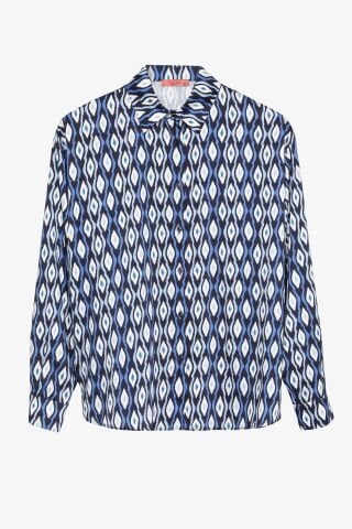 QUZU Geometrik Desenli Gömlek Mavi