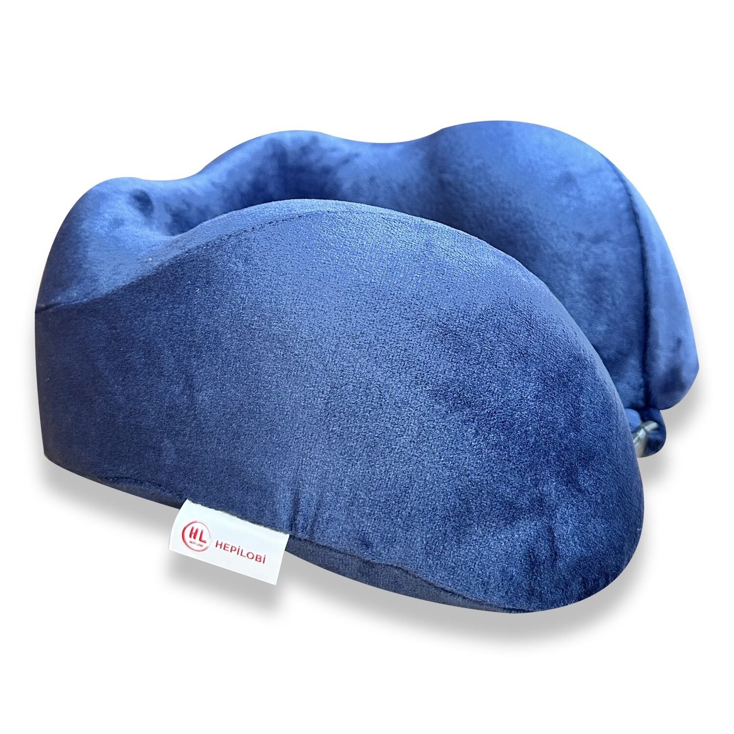 VISCOHAPPY Ortopedik Visco Seyahat Boyun Yastığı                                                                 Hafızalı Sünger, Çıkarılabilir Kılıf (LACİVERT)
