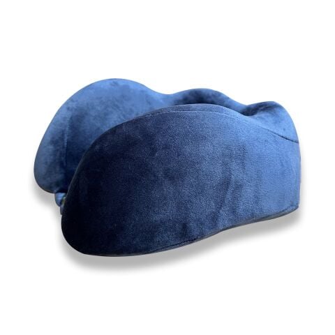 VISCOHAPPY Ortopedik Visco Seyahat Boyun Yastığı                                                                 Hafızalı Sünger, Çıkarılabilir Kılıf (LACİVERT)