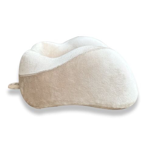 VISCOHAPPY Ortopedik Visco Seyahat Boyun Yastığı                                                                 Hafızalı Sünger, Çıkarılabilir Kılıf (BEJ)