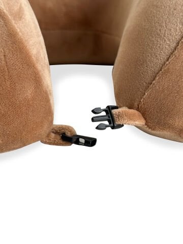 VISCOHAPPY Ortopedik Visco Seyahat Boyun Yastığı                                                                 Hafızalı Sünger, Çıkarılabilir Kılıf (CAMEL)