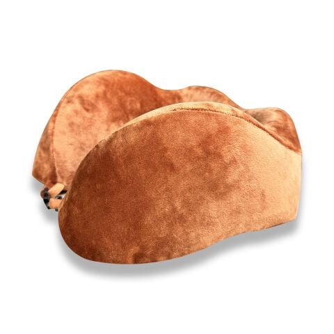 VISCOHAPPY Ortopedik Visco Seyahat Boyun Yastığı                                                                 Hafızalı Sünger, Çıkarılabilir Kılıf (TURUNCU)