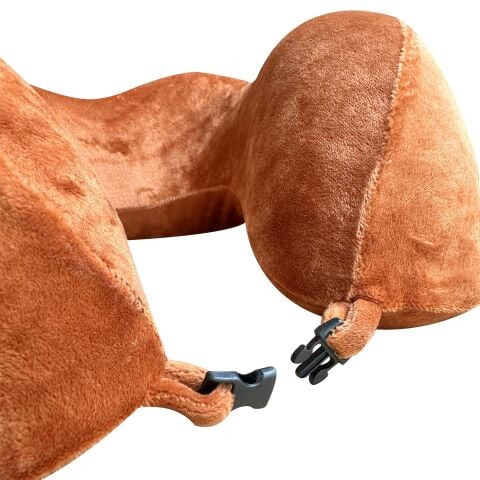 VISCOHAPPY Ortopedik Visco Seyahat Boyun Yastığı                                                                 Hafızalı Sünger, Çıkarılabilir Kılıf (TURUNCU)