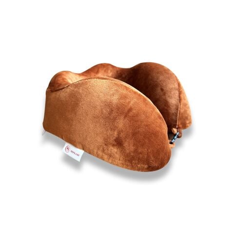 VISCOHAPPY Ortopedik Visco Seyahat Boyun Yastığı                                                                 Hafızalı Sünger, Çıkarılabilir Kılıf (TURUNCU)