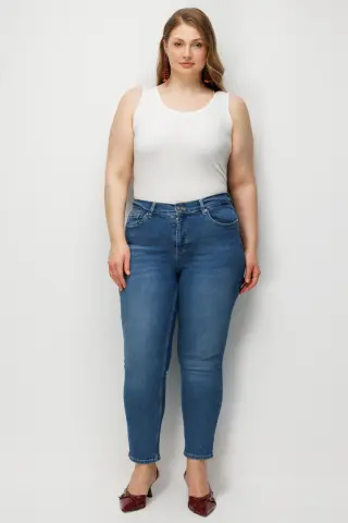 Ekol Beş Cep Dar Paça Kot Pantolon BLUE - 46