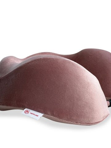 VISCOHAPPY Ortopedik Visco Seyahat Boyun Yastığı                                                                 Hafızalı Sünger, Çıkarılabilir Kılıf (PUDRA PEMBE)