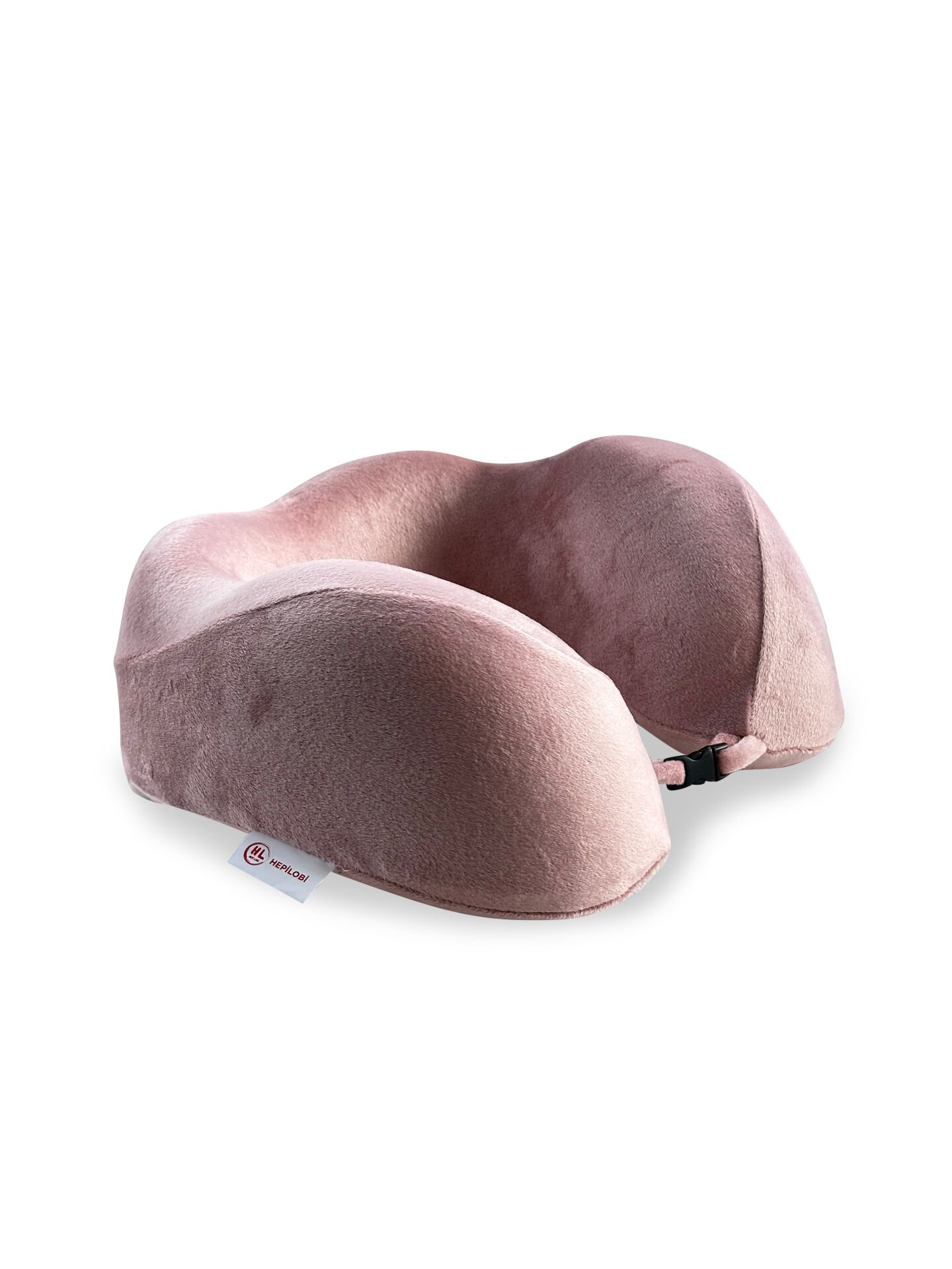 VISCOHAPPY Ortopedik Visco Seyahat Boyun Yastığı                                                                 Hafızalı Sünger, Çıkarılabilir Kılıf (PUDRA PEMBE)