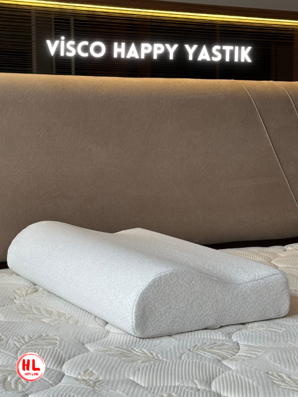 VİSCOHAPPY Boyun Destekli Medikal Ortopedik Exclusive %100 Visco Yastık 50x32x10-8 Cm BASİC