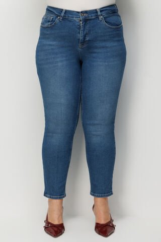Ekol Beş Cep Dar Paça Kot Pantolon BLUE - 48