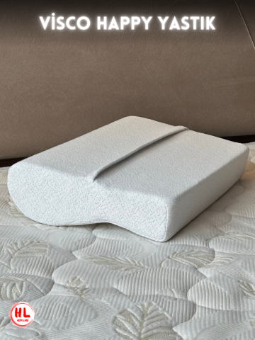 VİSCOHAPPY Boyun Destekli Medikal Ortopedik Exclusive %100 Visco Yastık 50x32x10-8 Cm BASİC