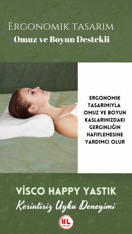 VİSCOHAPPY Boyun Destekli Medikal Ortopedik Exclusive %100 Visco Yastık 50x32x10-8 Cm PLUS