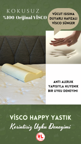 VİSCOHAPPY Boyun Destekli Medikal Ortopedik Exclusive %100 Visco Yastık 50x32x10-8 Cm PLUS