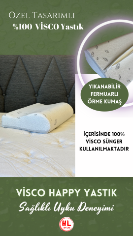 VİSCOHAPPY Boyun Destekli Medikal Ortopedik Exclusive %100 Visco Yastık 50x32x10-8 Cm PLUS