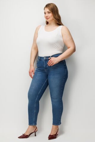 Ekol Beş Cep Dar Paça Kot Pantolon BLUE - 50