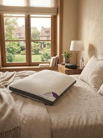 VİSCOHAPPY Auraluxe Visco Ortopedik Yastık %100 Dökme Kalıp Hafızalı Sünger 40x60x15 cm Klima Etkili Nefes Alabilen Kumaş.