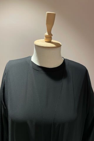 Payet Detaylı Tül Ceket Uzun Elbise Siyah