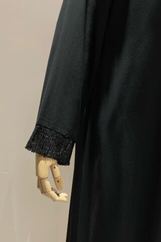 Payet Detaylı Tül Ceket Uzun Elbise Siyah