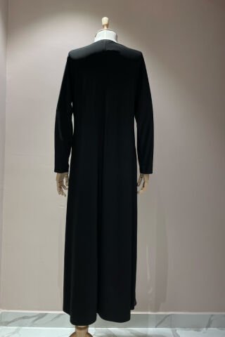 Astarlı Uzun Siyah Elbise