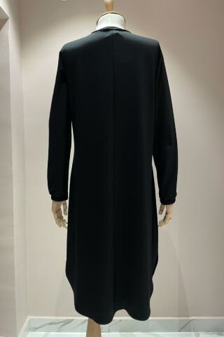 Lastik Kol Detay Tunik Siyah