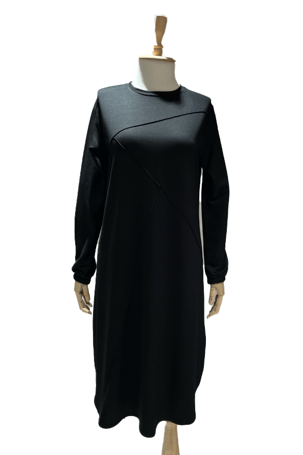 Lastik Kol Detay Tunik Siyah