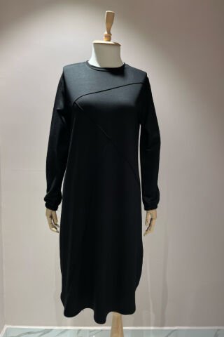 Lastik Kol Detay Tunik Siyah